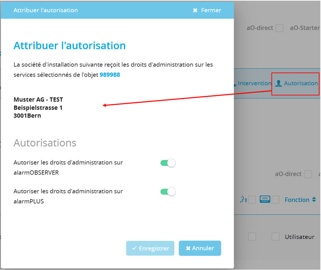« Attribuer l’autorisation » – TUS AIN